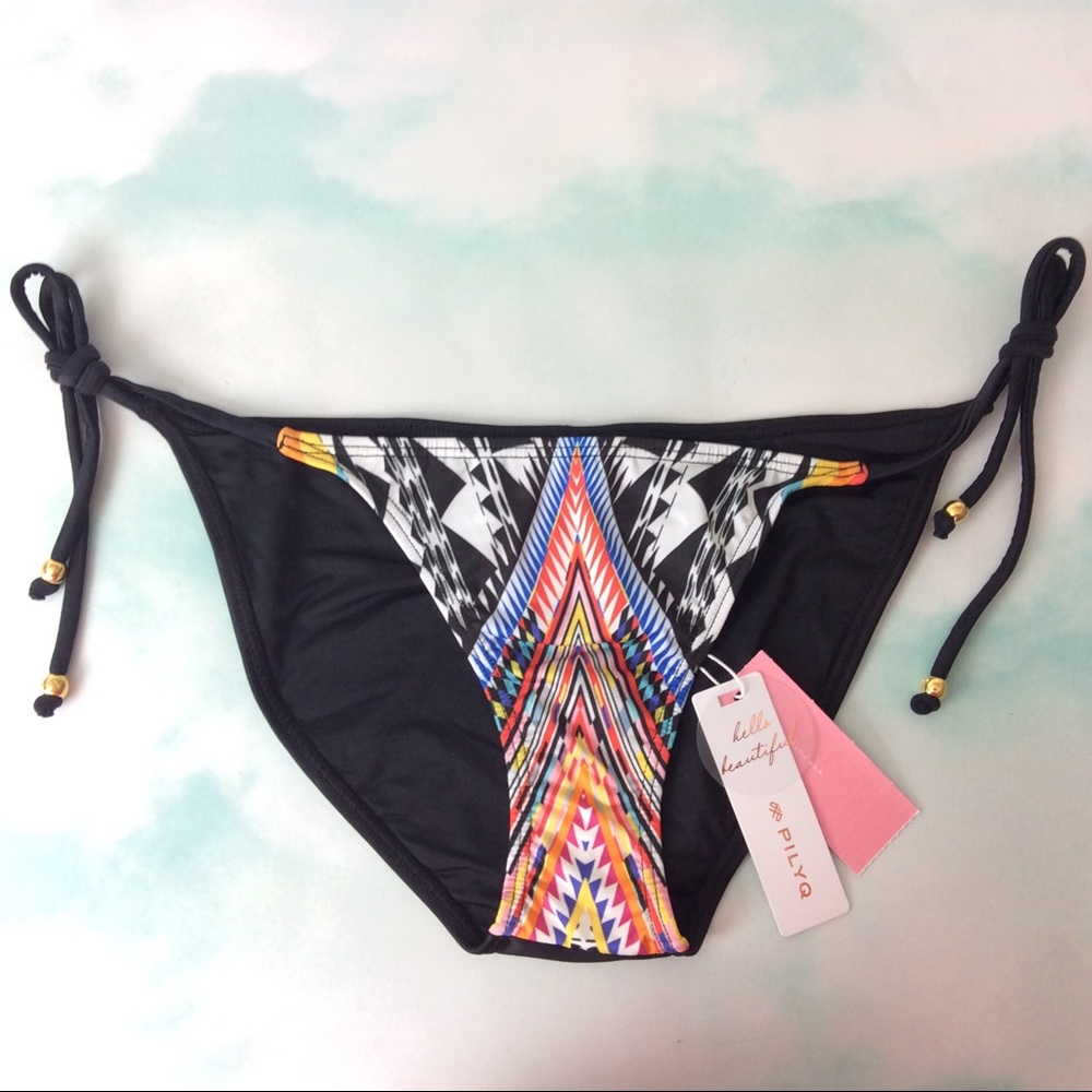 New PilyQ Inca Side Tie Bikini Bottoms - Picture 1 of 4